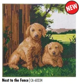 CAK-A185M Puppies by the Fence FRAMED CANVAS KIT