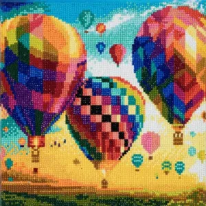 CAK-A46: "Hot Air Balloons" Framed Crystal Art Kit, 30x30cm