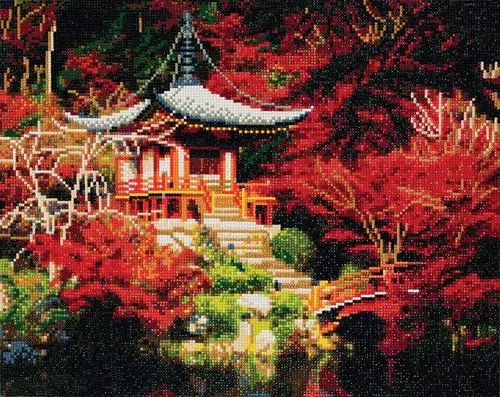 CAK-A50: "Japanese Temple" Framed Crystal Art Kit, 40 x 50cm