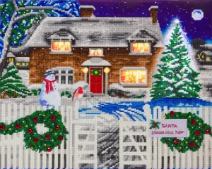 CAK-XLED19: "Christmas Cottage", 40x50cm LED Crystal Art Kit