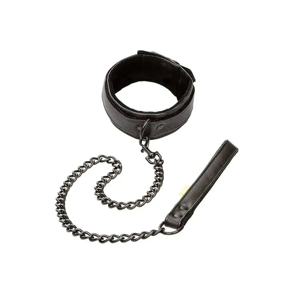 California Erotic Black Faux Leather Bdsm Bondage Collar and Leash