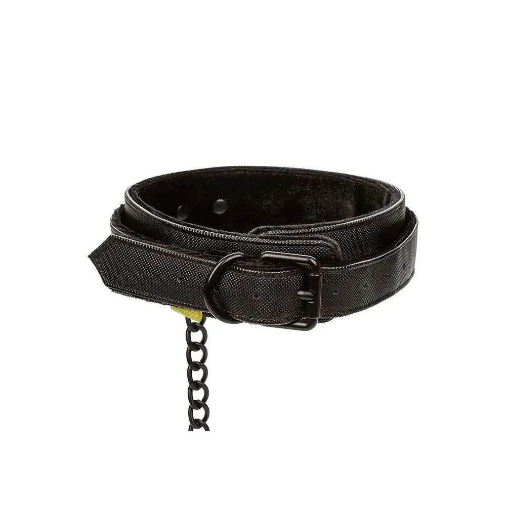 California Erotic Black Faux Leather Bdsm Bondage Collar and Leash