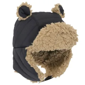 Calikids Nylon Bear Puffer Hat In Colour Black : Size S to L