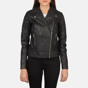Calista Vintage Leather Biker Jacket