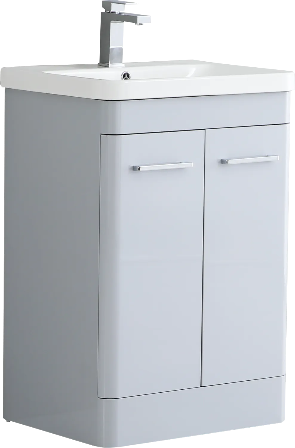 Camber 600mm Waterproof Curved Door PVC Vanity Unit and Basin