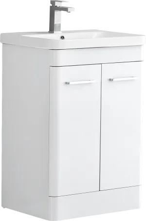 Camber 600mm Waterproof Curved Door PVC Vanity Unit and Basin