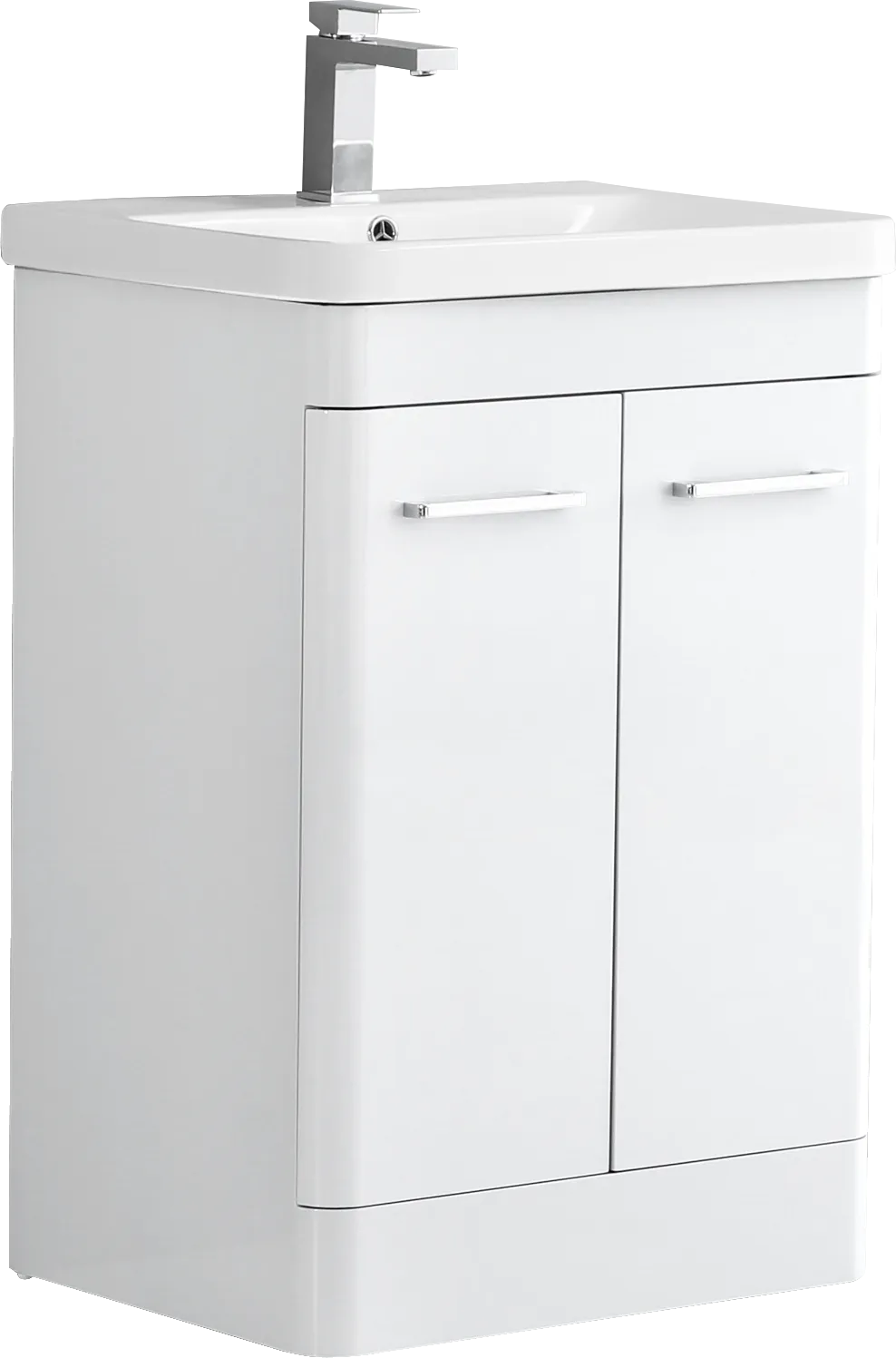 Camber 600mm Waterproof Curved Door PVC Vanity Unit and Basin