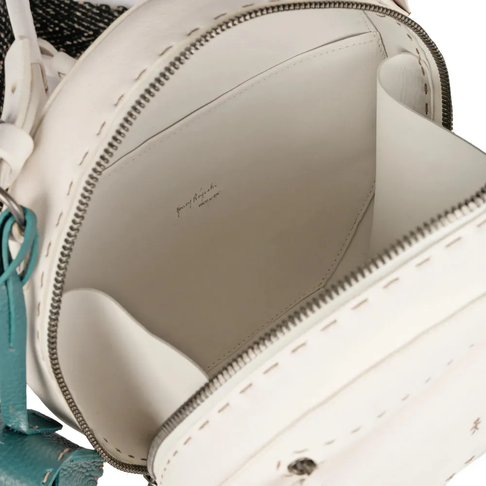 Cappelliera Pocket M Spiga Old Iron in Bianco