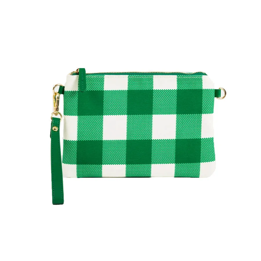 Capri Green/white Gingham Crossbody large