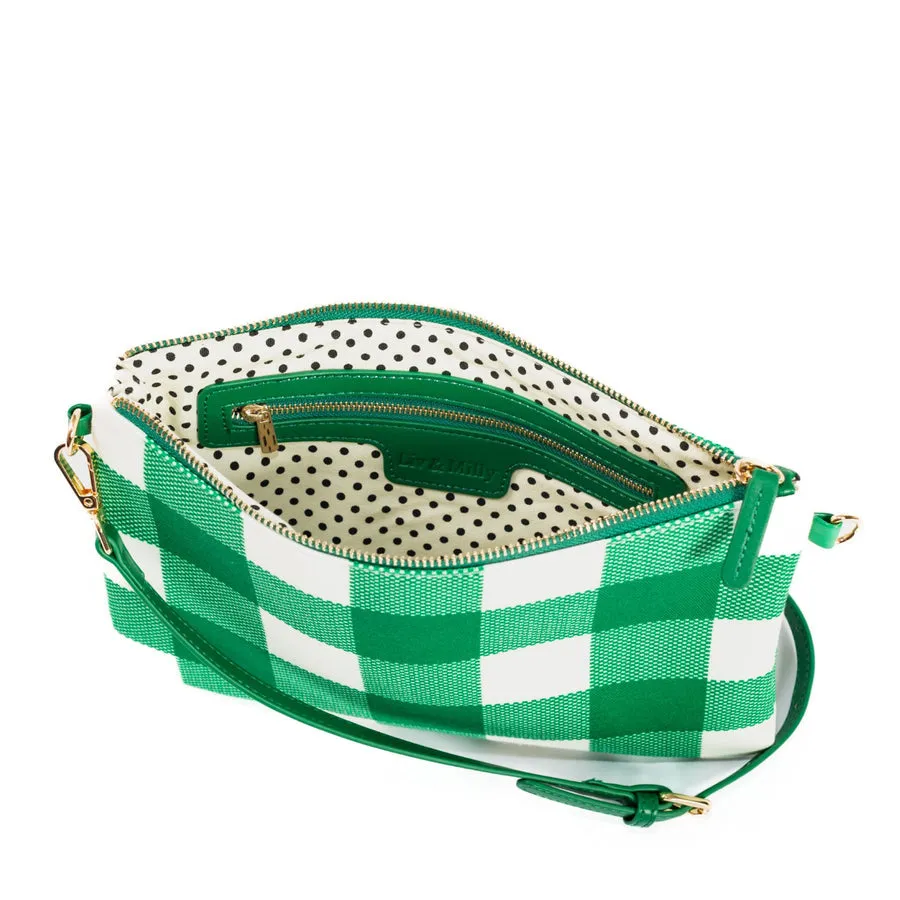Capri Green/white Gingham Crossbody large