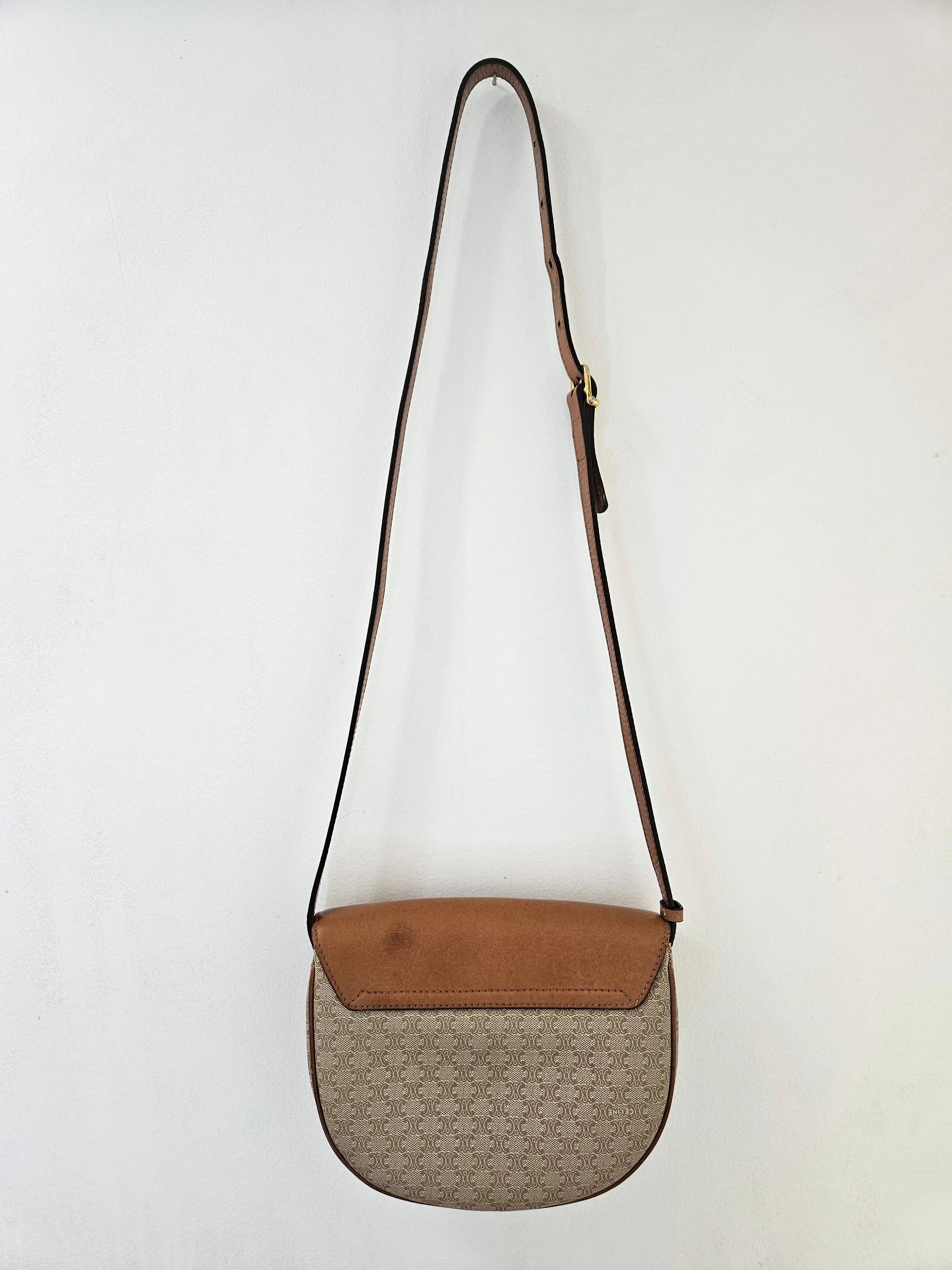 Celine Vintage Coated Canvas Crossbody Bag