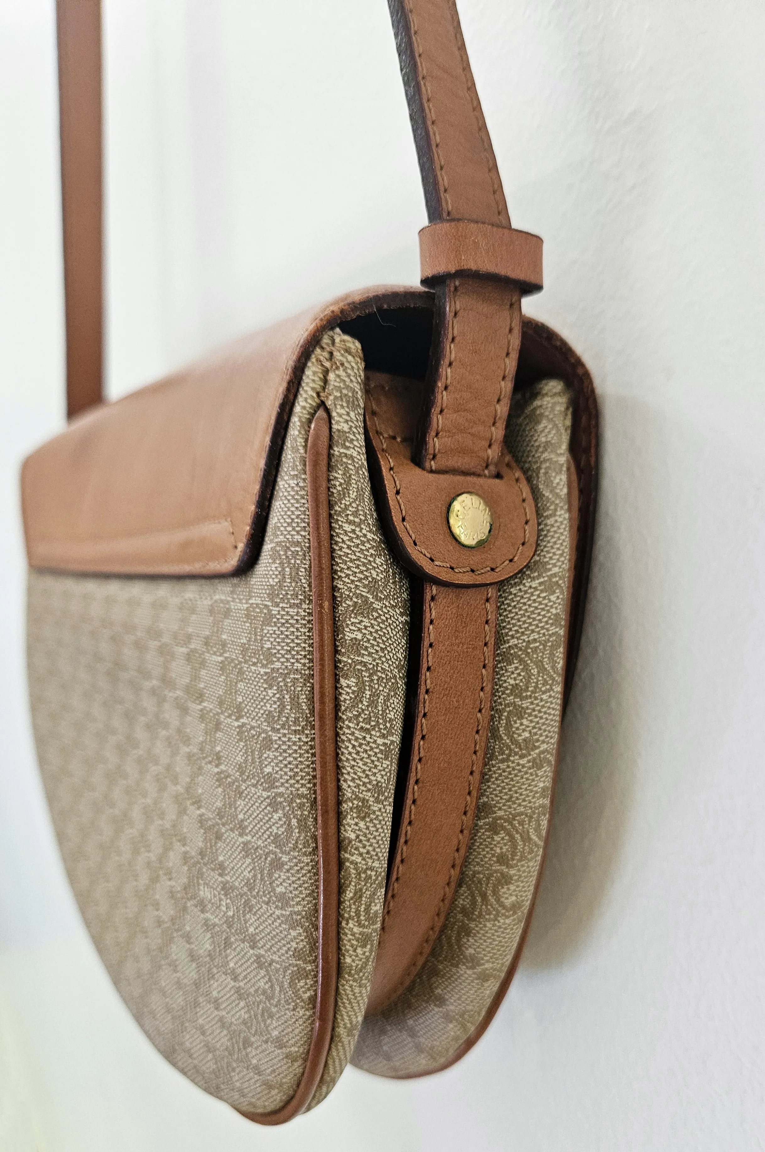 Celine Vintage Coated Canvas Crossbody Bag