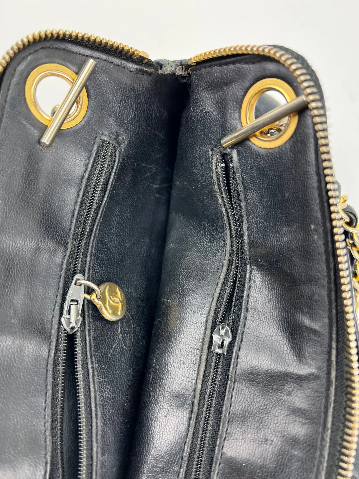 CHANEL Bag Quilted Lambskin Leather Chain Vintage Black Mini Shoulder Bag Preowned