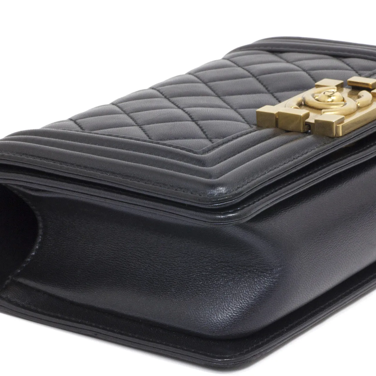 Chanel Black Quilted Lambskin Small Boy Bag