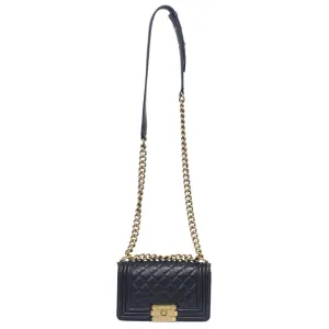 Chanel Black Quilted Lambskin Small Boy Bag