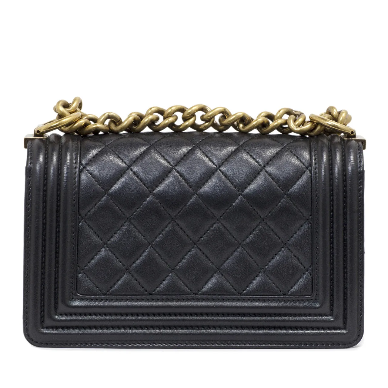 Chanel Black Quilted Lambskin Small Boy Bag
