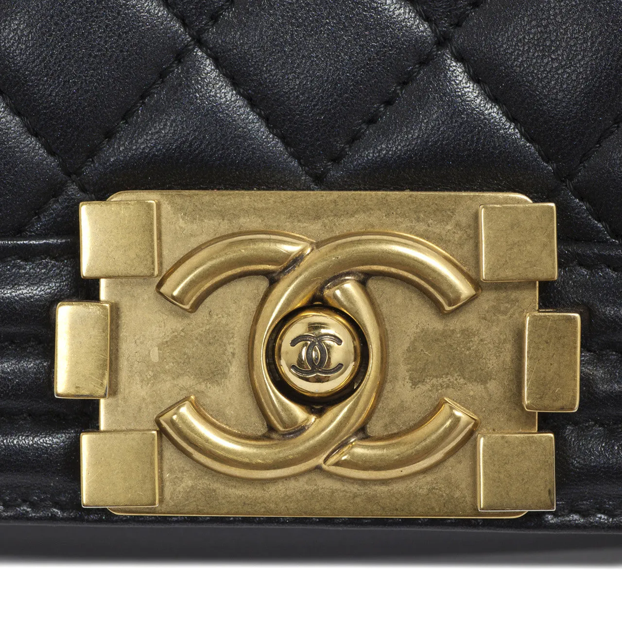 Chanel Black Quilted Lambskin Small Boy Bag
