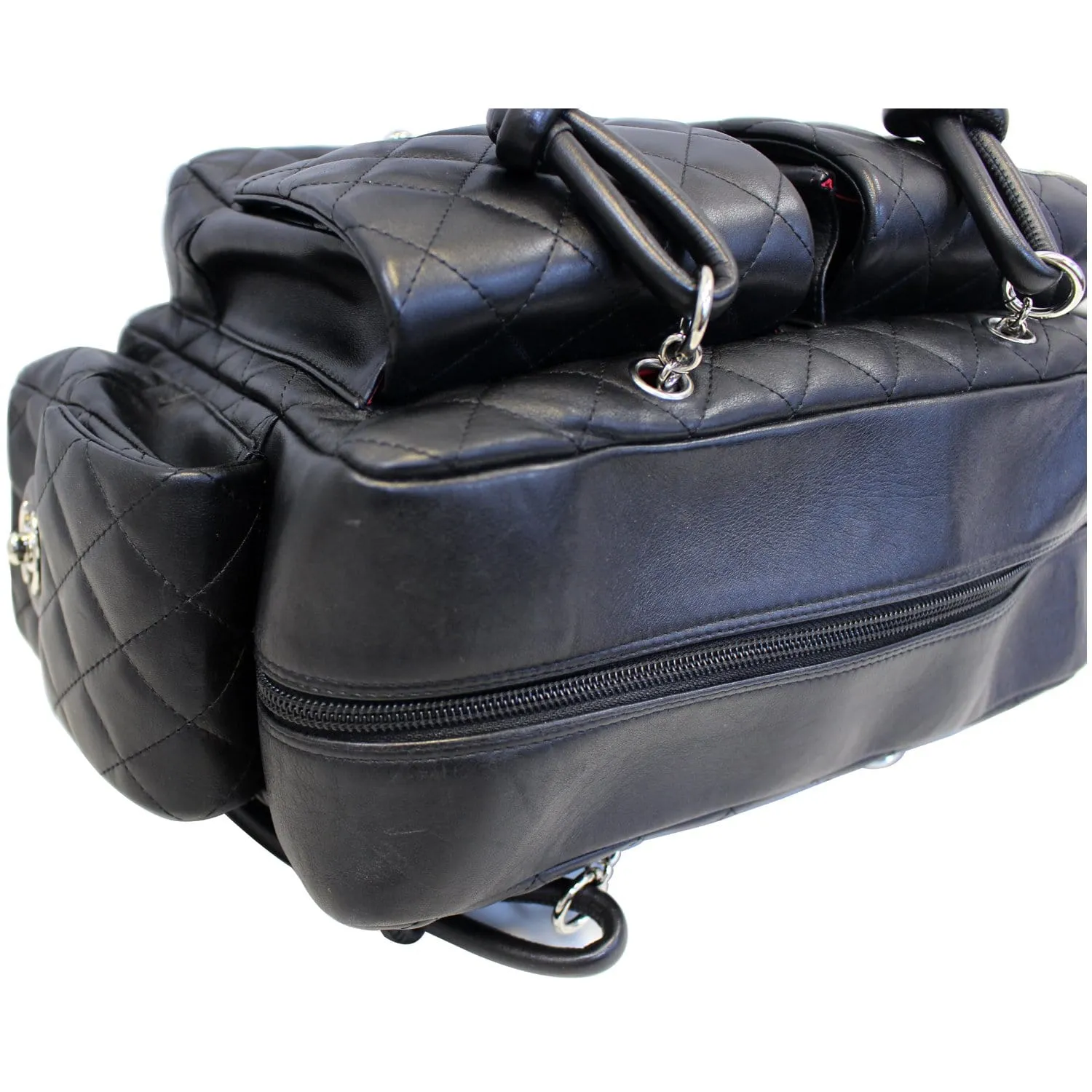CHANEL Black Quilted Leather Ligne Cambon Reporter Shoulder Bag