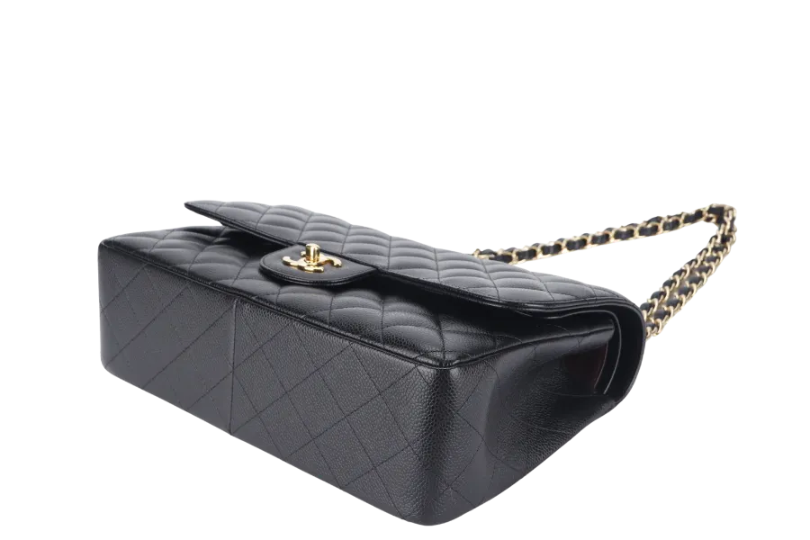 CHANEL CLASSIC FLAP JUMBO (1932xxxx) BLACK GOLD HARDWARE WITH DUST COVER AND BOX