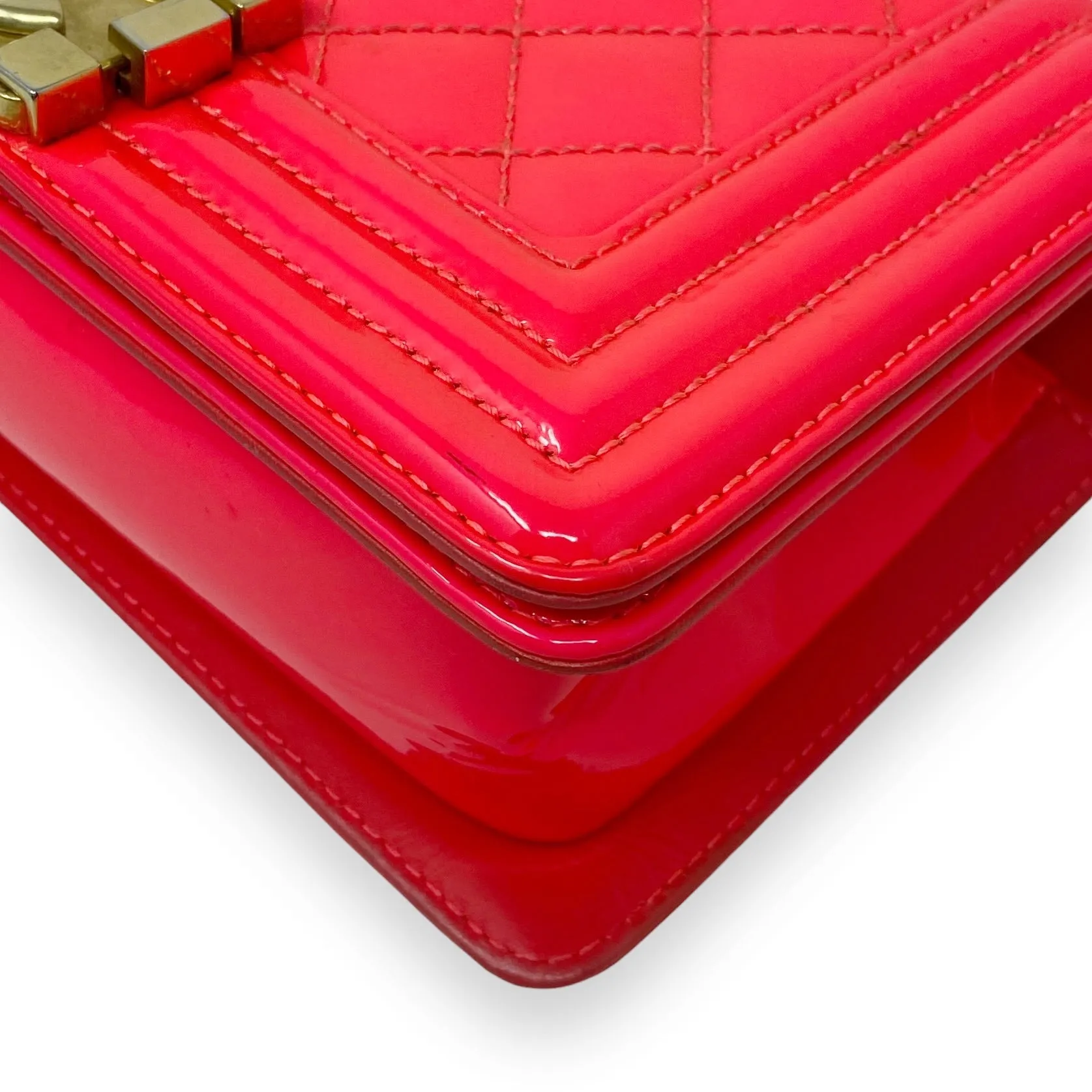 Chanel Pink Patent Small Boy Bag