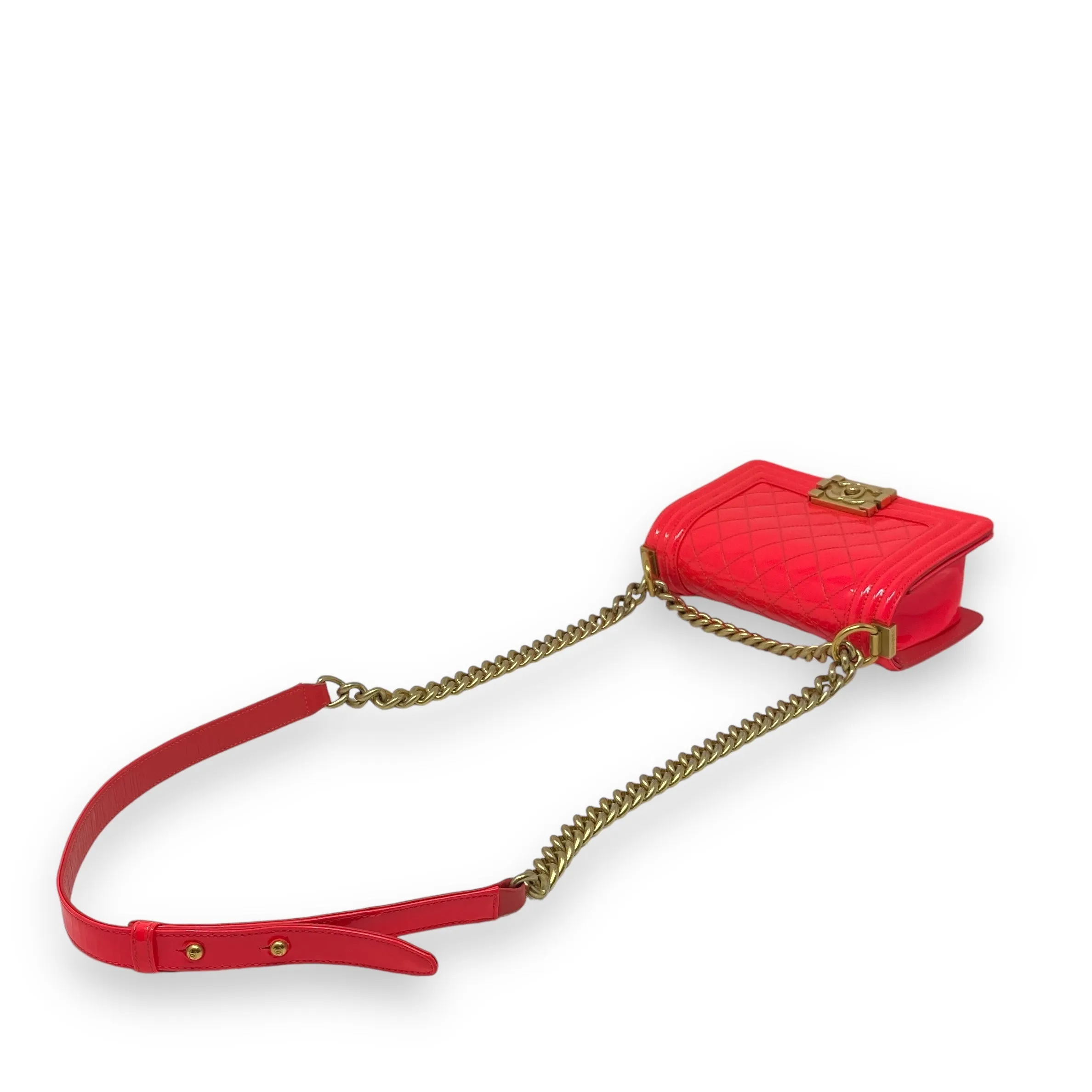 Chanel Pink Patent Small Boy Bag