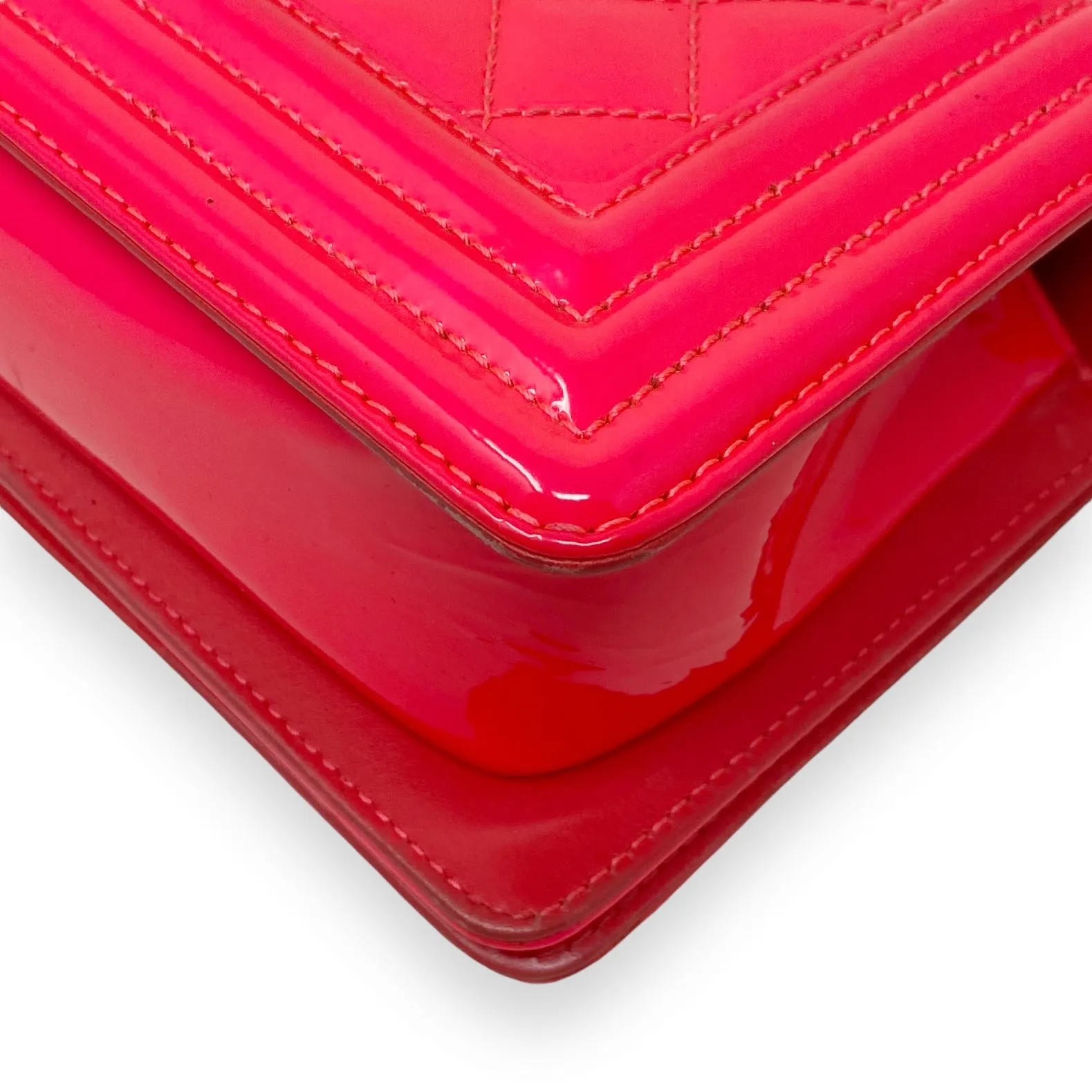 Chanel Pink Patent Small Boy Bag