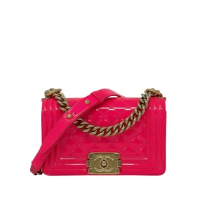Chanel Pink Patent Small Boy Bag