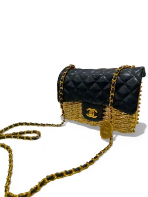 Chanel Quilted Flap Bag with Metallic Woven Base