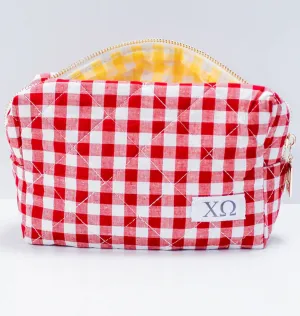 Chi Omega Gingham Makeup Bag
