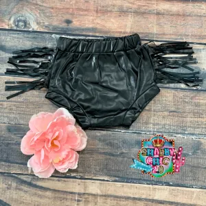 Children's Faux Leather Fringe Shorts