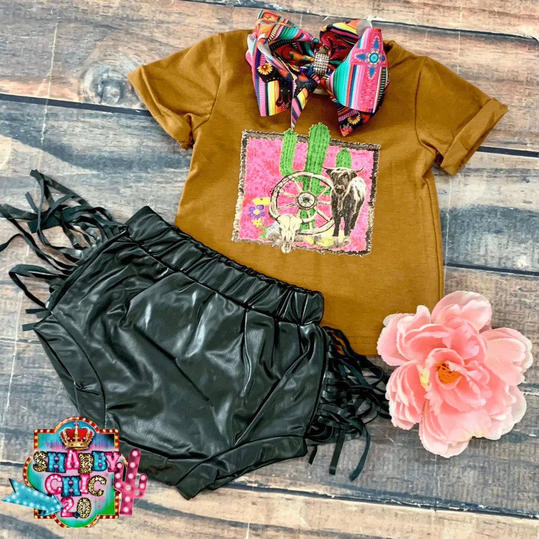 Children's Faux Leather Fringe Shorts