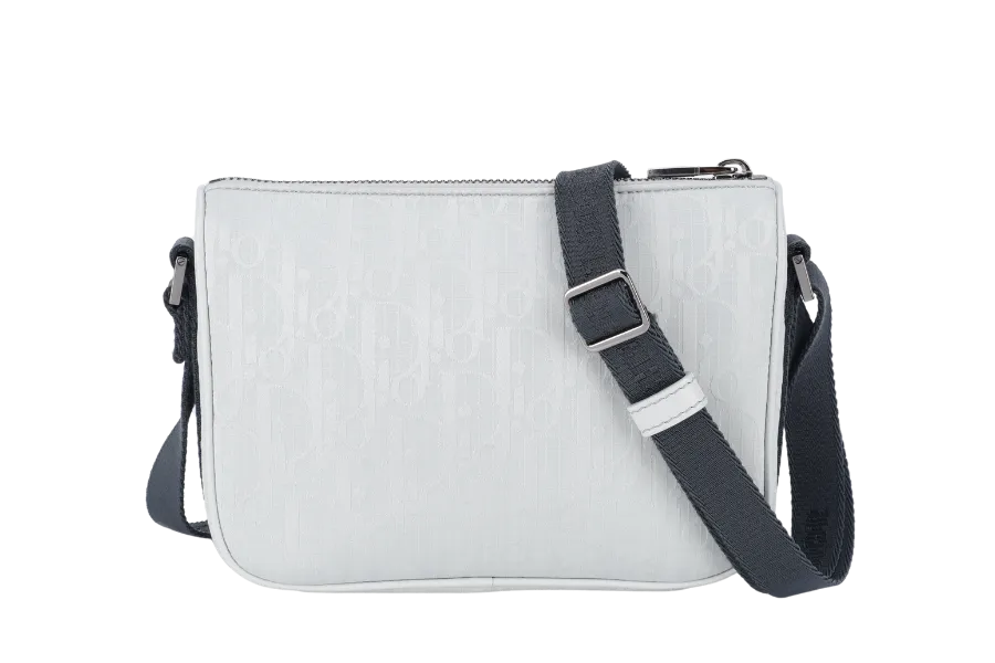CHRISTIAN DIOR 8 DIOR AND PARLEY ICE PARLEY OCEAN NYLON STRAPS BAG SILVER HARDWARE WITH DUST COVER