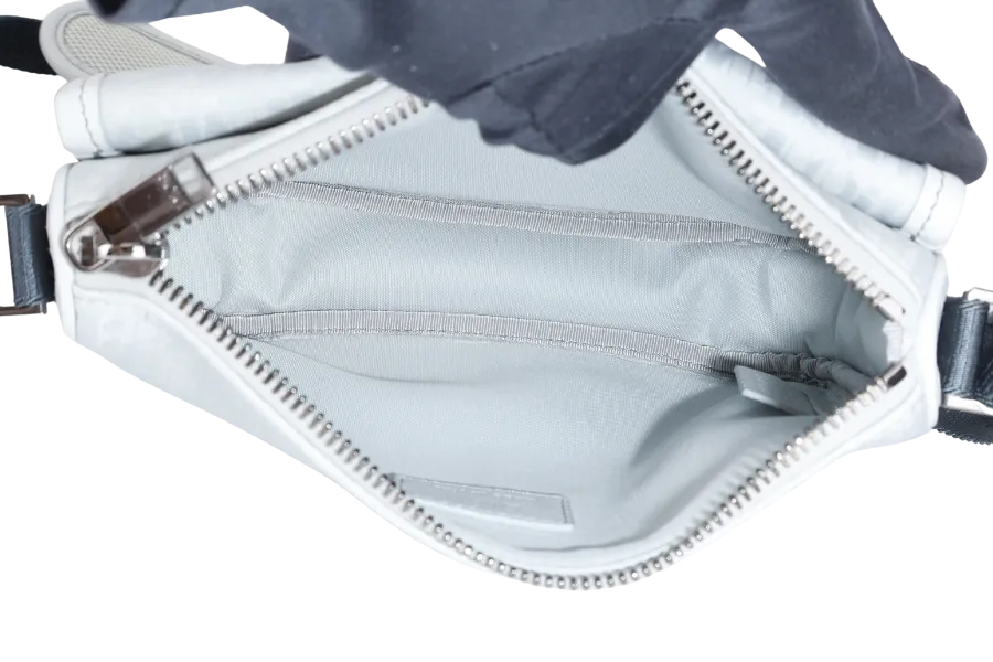 CHRISTIAN DIOR 8 DIOR AND PARLEY ICE PARLEY OCEAN NYLON STRAPS BAG SILVER HARDWARE WITH DUST COVER