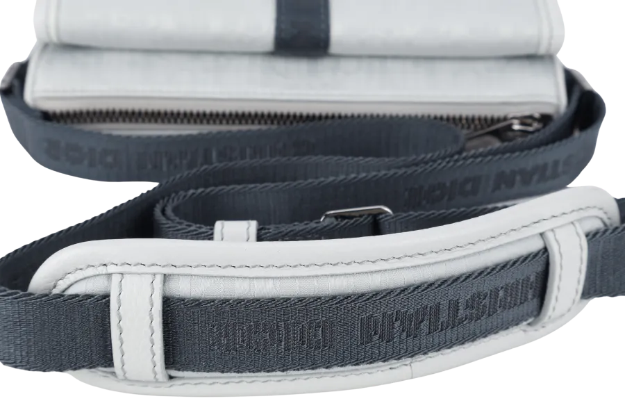 CHRISTIAN DIOR 8 DIOR AND PARLEY ICE PARLEY OCEAN NYLON STRAPS BAG SILVER HARDWARE WITH DUST COVER