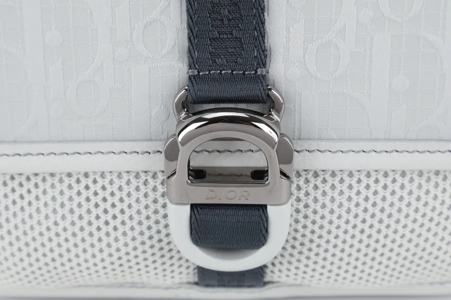 CHRISTIAN DIOR 8 DIOR AND PARLEY ICE PARLEY OCEAN NYLON STRAPS BAG SILVER HARDWARE WITH DUST COVER