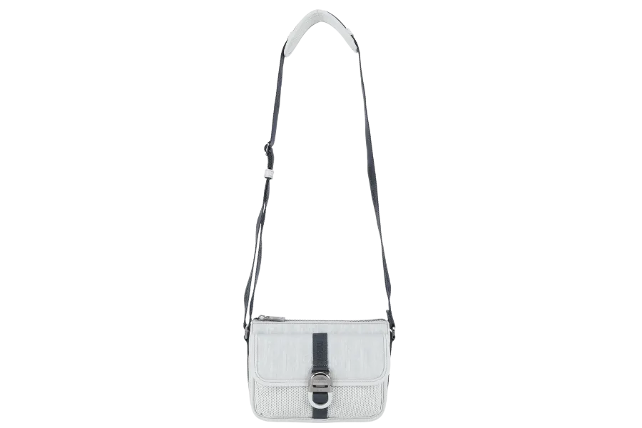 CHRISTIAN DIOR 8 DIOR AND PARLEY ICE PARLEY OCEAN NYLON STRAPS BAG SILVER HARDWARE WITH DUST COVER