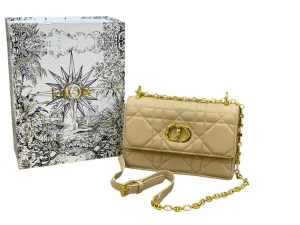 Christian Dior Caro Beige Bag – Quilted Leather Elegance