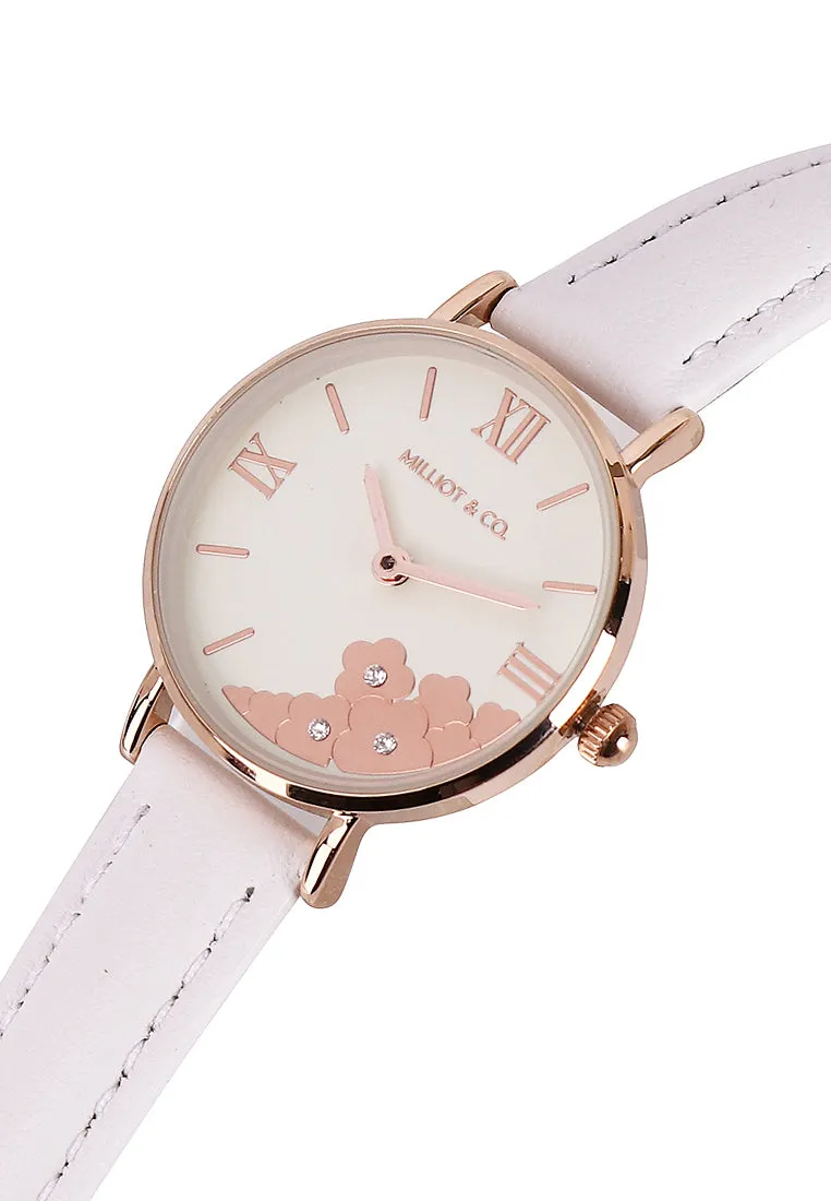 Claire Rose Gold Leather Analog Watch (Almond)