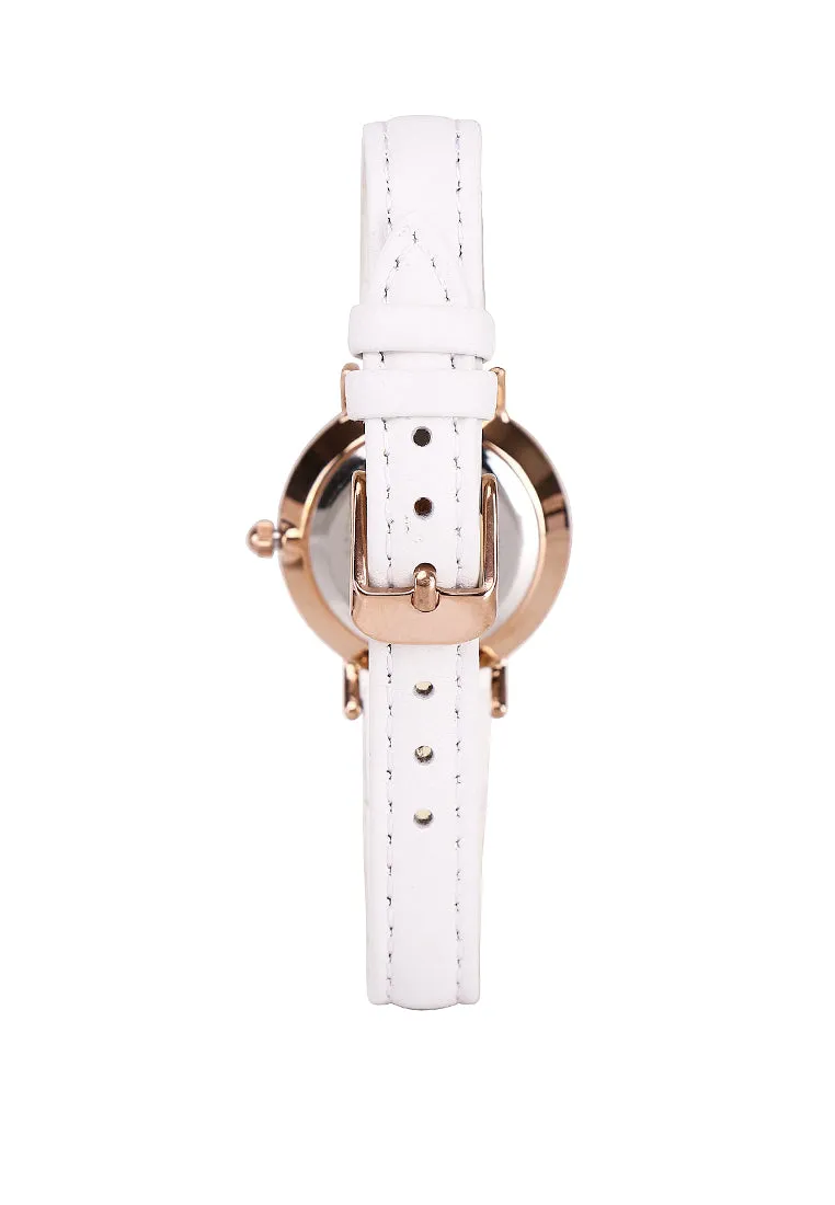 Claire Rose Gold Leather Analog Watch (Almond)