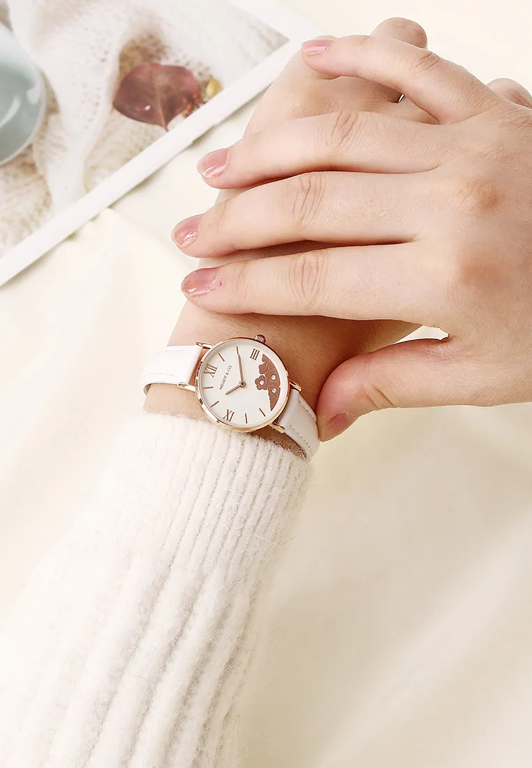 Claire Rose Gold Leather Analog Watch (Almond)