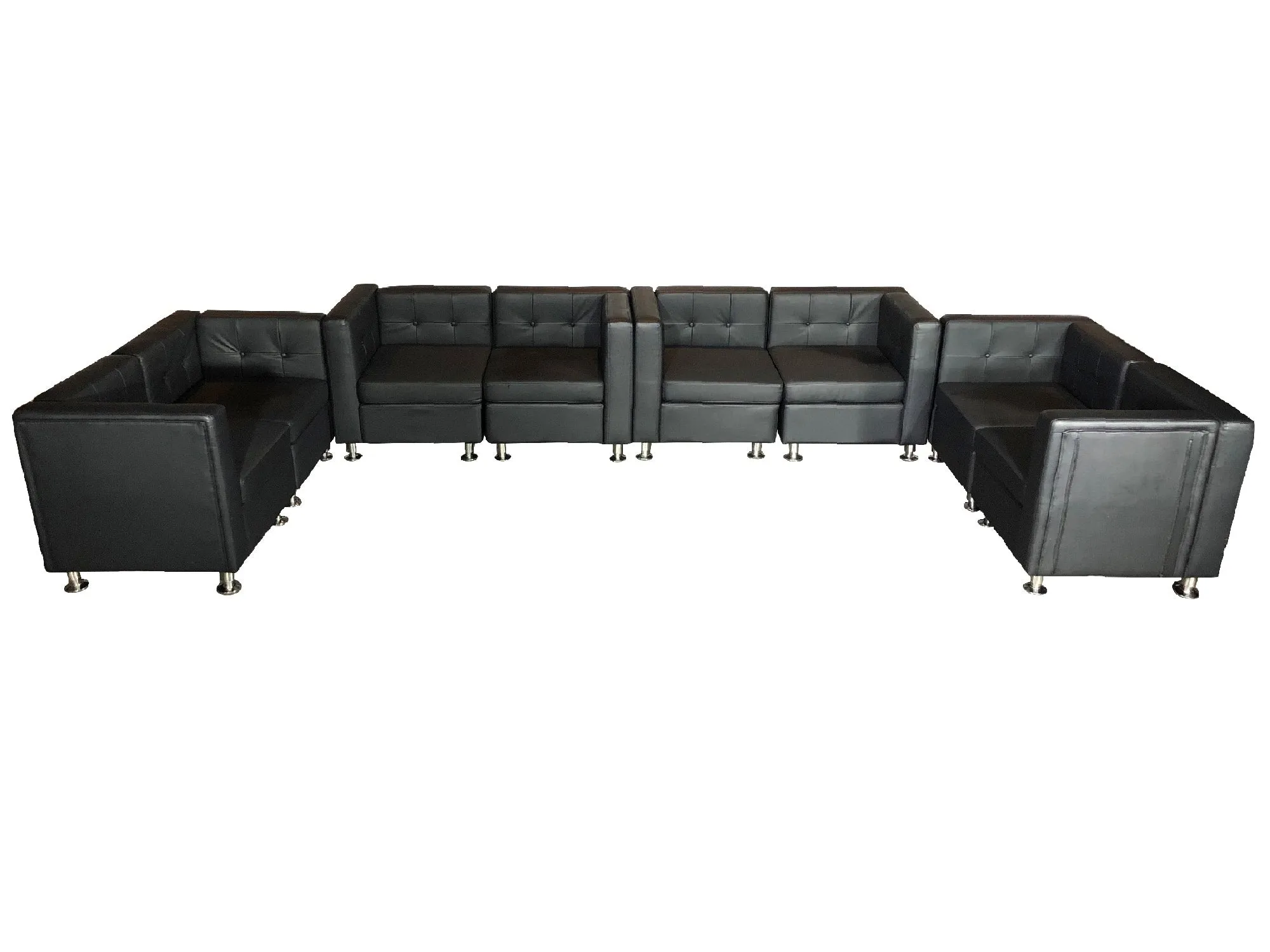 CLUB 8PC "U" SHAPED SECTIONAL - BLACK