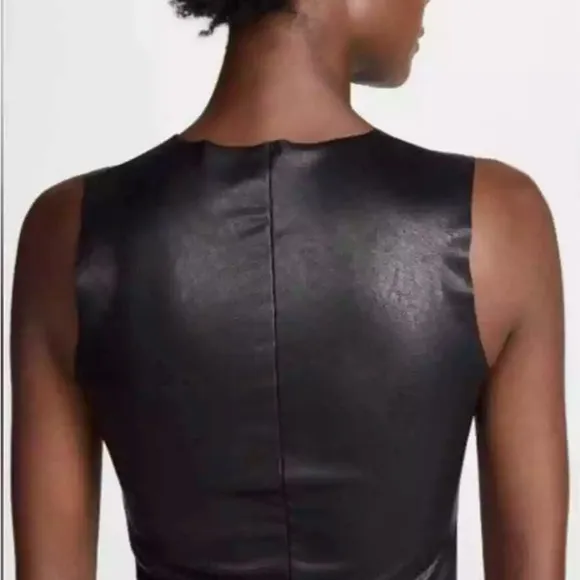 Commando faux leather v-neck gothic bodysuit black size large