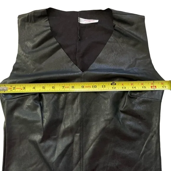 Commando faux leather v-neck gothic bodysuit black size large