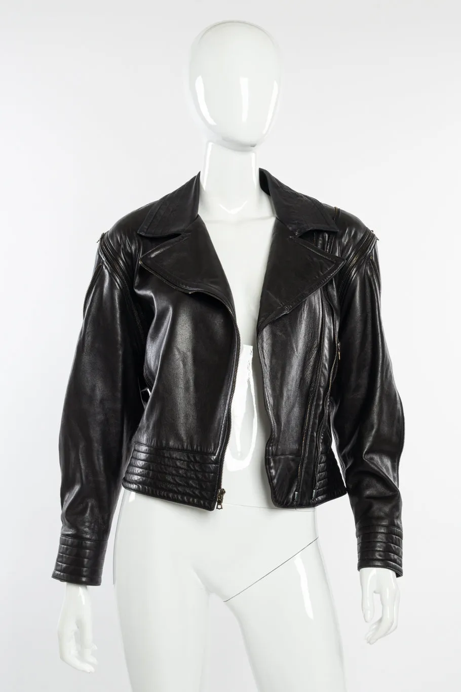 Convertible Leather Moto Jacket