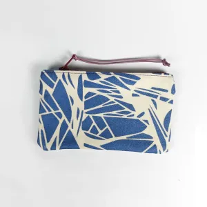 Cosmetic Bag Metallic Blue Glitch
