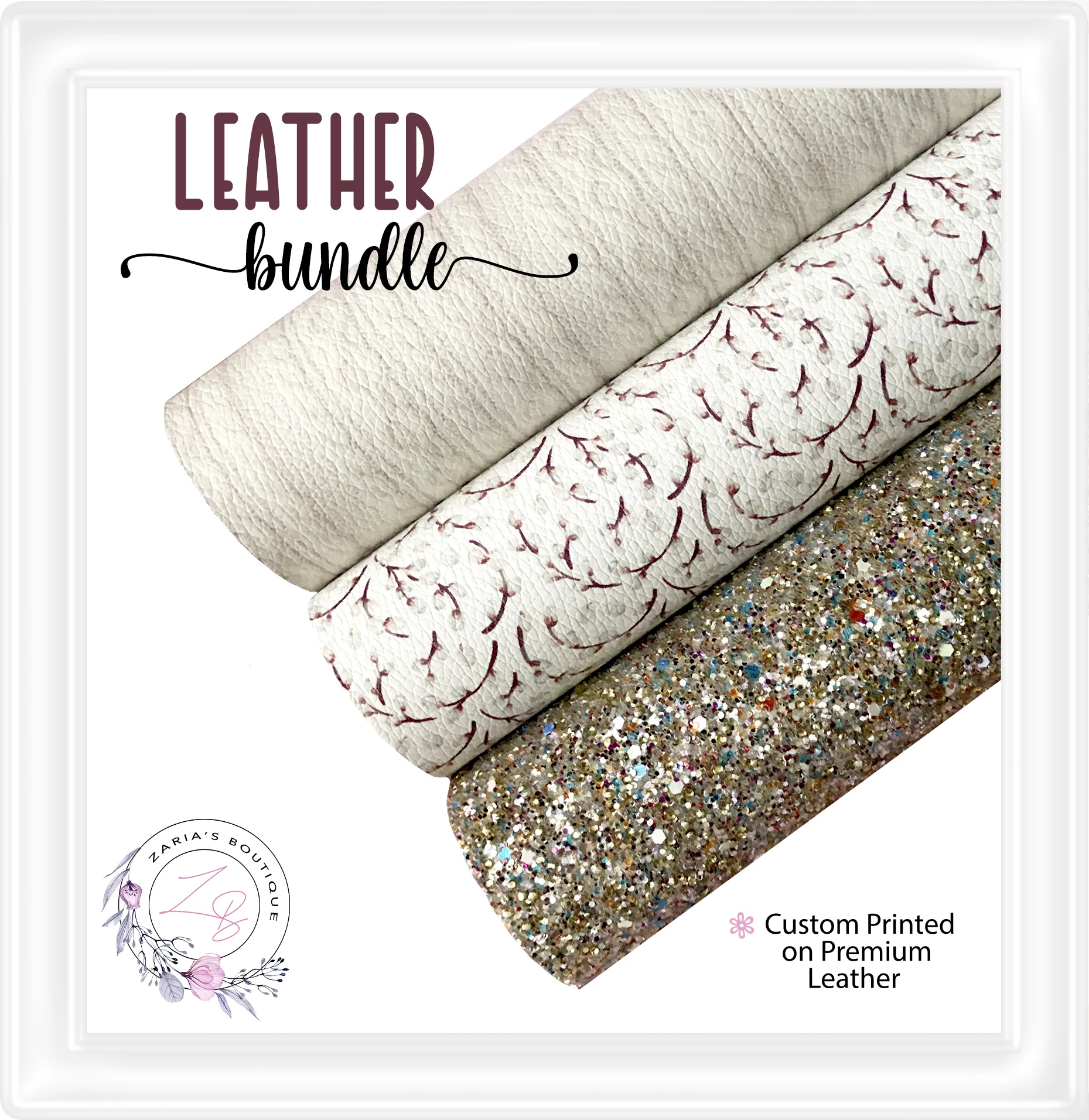 ⋅ Cosy Willows ⋅ Premium Custom Printed Vegan Faux Leather Bundle