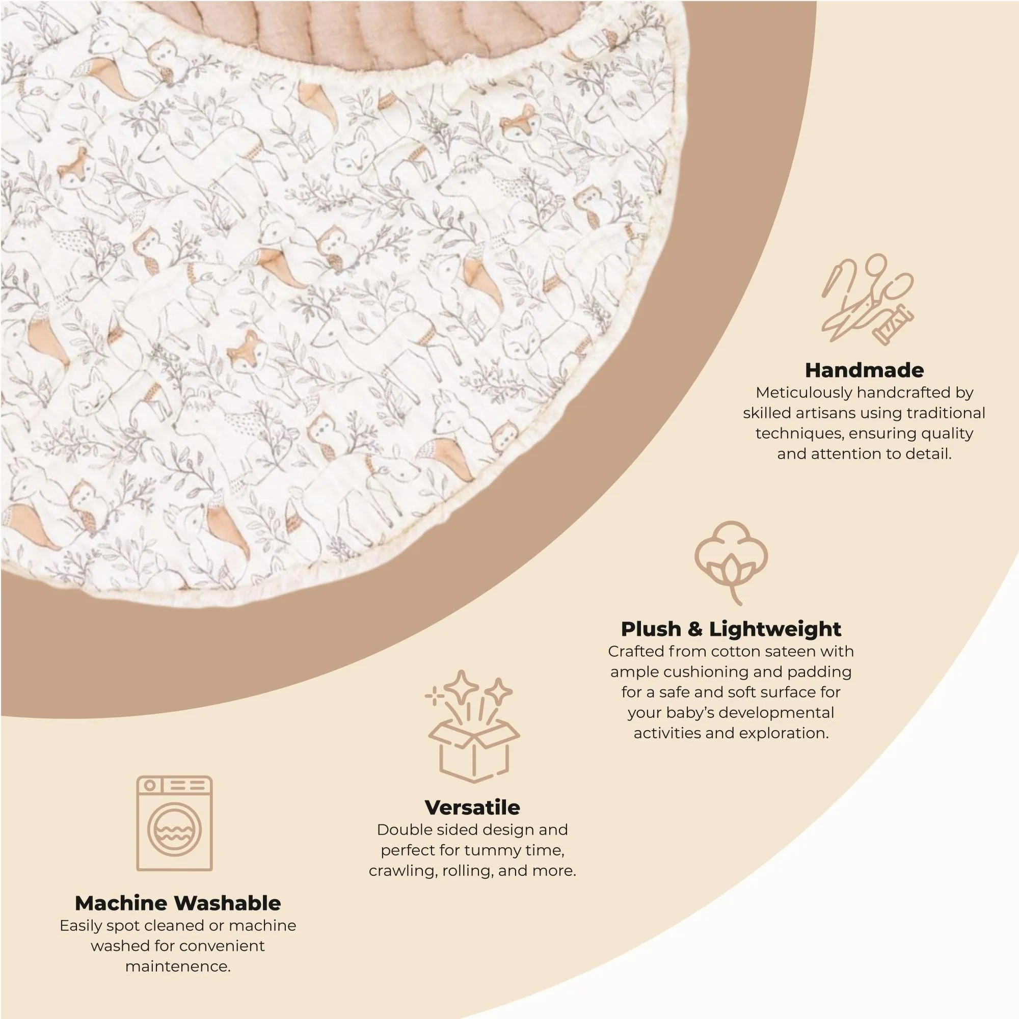 Crane Quilted Playmat Ezra Woodland