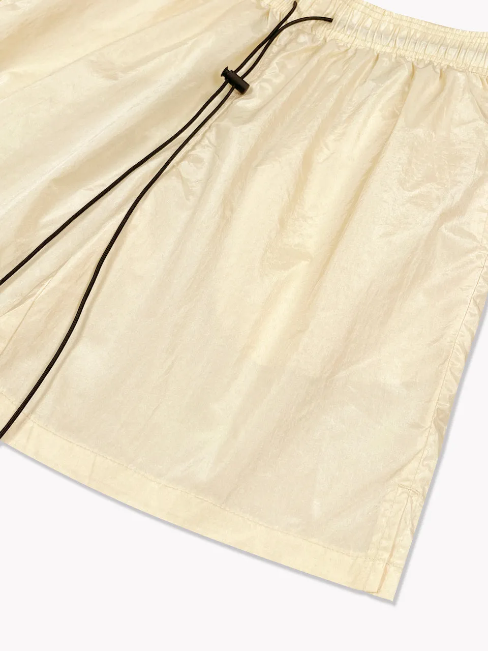 Crinkle Nylon Shorts-Cream