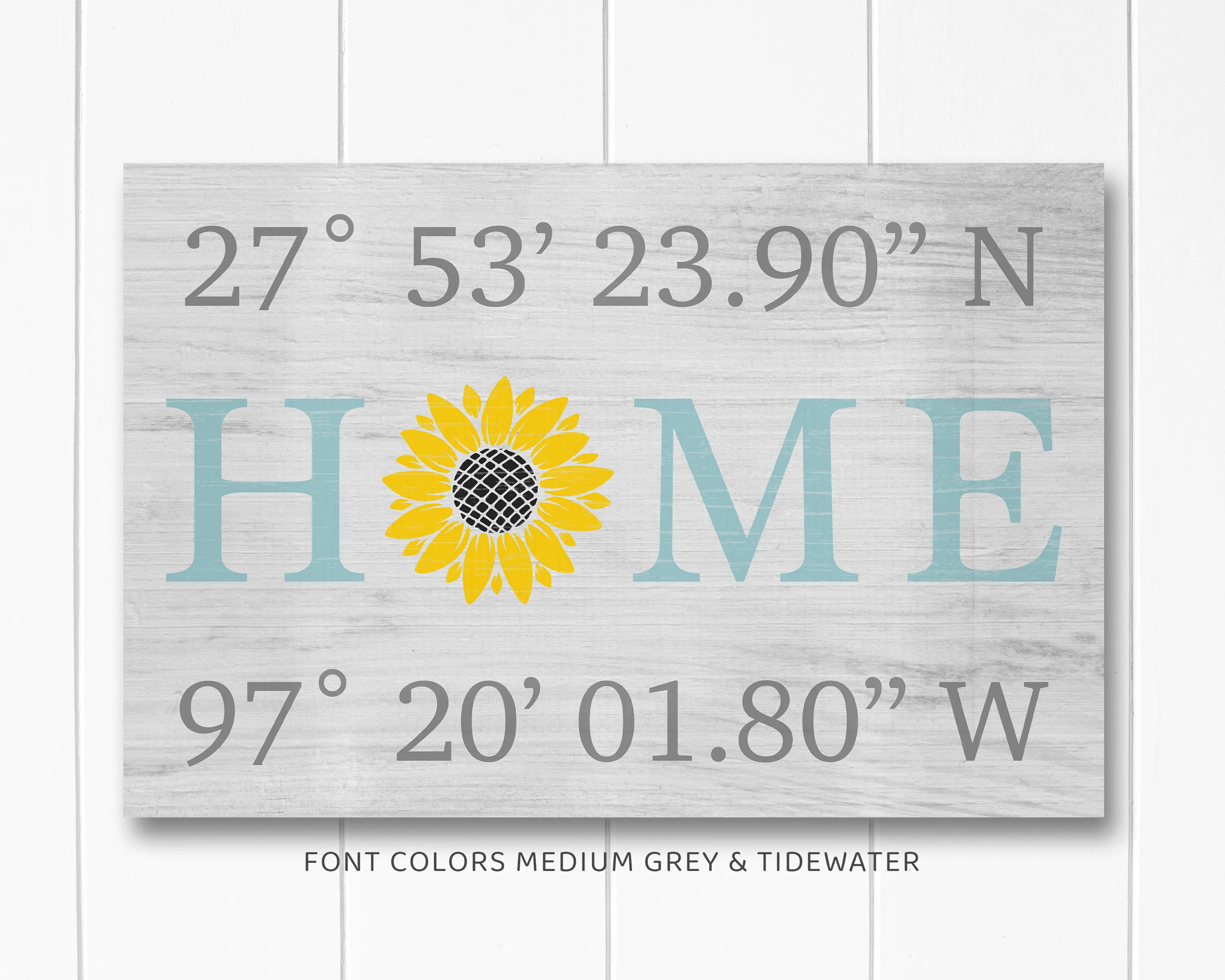 Custom Housewarming Gift | HOME Sign with GPS Coordinates
