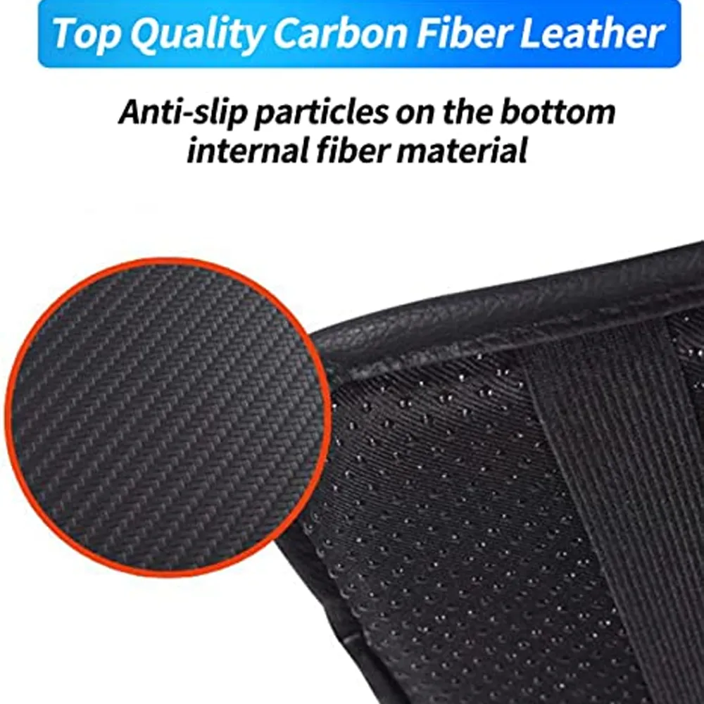 Custom Text For Center Console Pad, Compatible with All Cars, Carbon Fiber PU Leather Auto Armrest Cover Protector, Waterproof Car Armrest Seat Box Cover MC13991